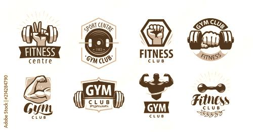 Window Murals Gym Fitness Logo Or Label Sport Bodybuilding
